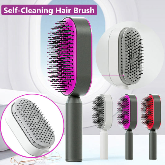 Self-Cleaning Hair Brush – Easy Cleaning & Scalp Massage